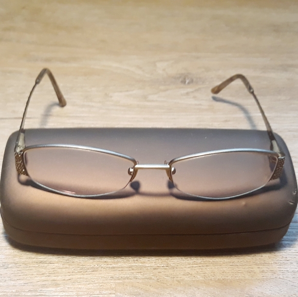 Dana Buchman Arcadia BR 53-17-138 Semi Rimless Eyeglasses Frames - Gold - Picture 5 of 15